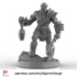 Orc warrior with axe 32mm and 75mm pre-supported image