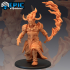 Efreeti Flame Sword / Fire Elemental Genie / Oriental Efreet / Ifrit Lord image