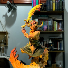 Picture of print of Efreeti Sword Attack / Fire Elemental Genie / Oriental Efreet / Ifrit Lord