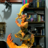 Efreeti Sword Attack / Fire Elemental Genie / Oriental Efreet / Ifrit Lord print image