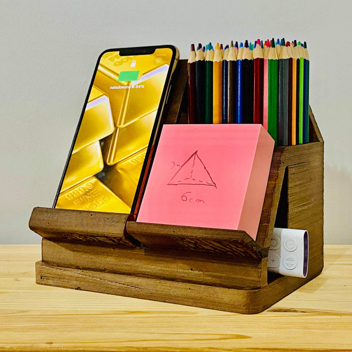 Phone Docking Station with Wireless Charger and Pencil Holder's Cover