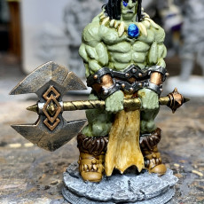 Picture of print of (0065) Male human / orc barbarian with dubble axe