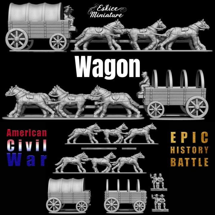 $4.99Wagons - Epic History Battle of American Civil War -15mm scale