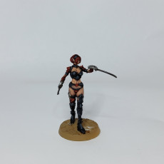 Picture of print of Female Elf Assassin normal and no dress  4 variants