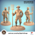 Farmer with pitchfork 32mm and 75mm scale pre-supported image