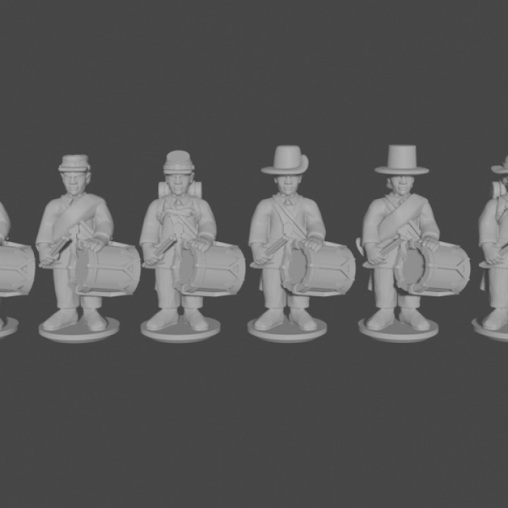 $3.4910 & 15mm American Civil War Drummers in Sack Coats, Idle Pose 2