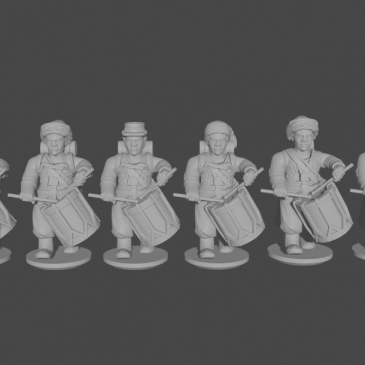$3.4910 & 15mm American Civil War Zouave Drummers, Marching Pose 1