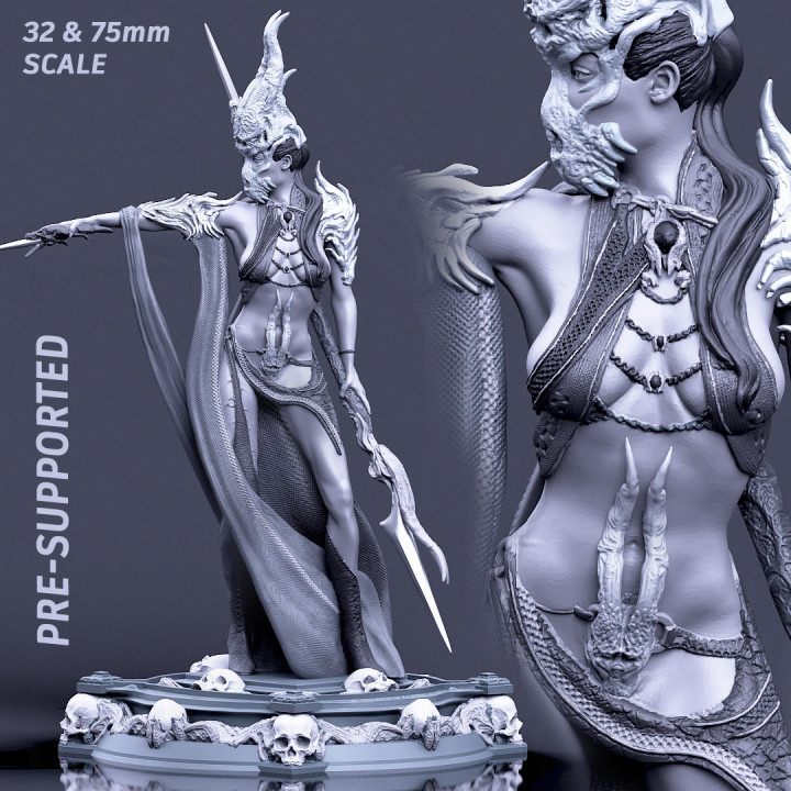 Boneflesh Necropriestess (PRE-SUPPORTED 32mm&75mm)'s Cover