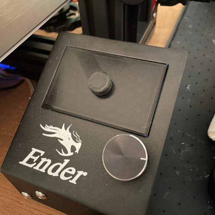 3D Printable Ender 3 Pro LCD Cover with Knurled Knob by Phantom Smithy