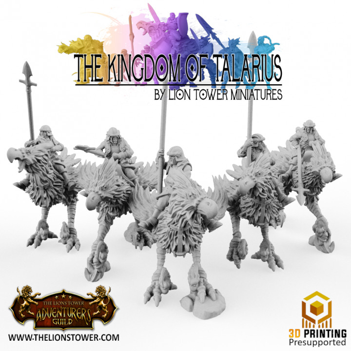 Kingdom of Talarius - Light Cavalry Unit (5 models) - 32mm scale presupported's Cover