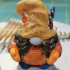 Female gnome with braids. print image