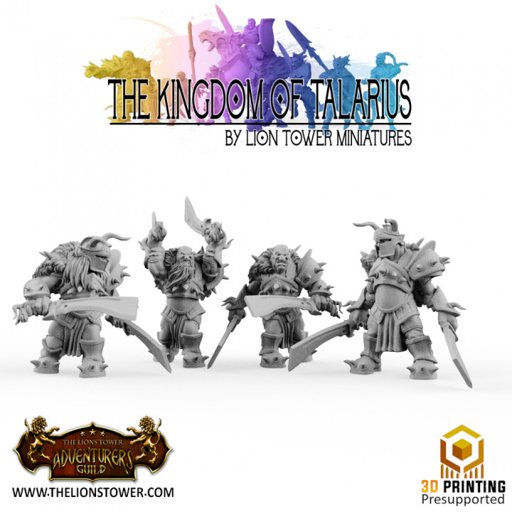 Talarian Army - Order of the behemoth Ogre Knights - 32mm scale presupported miniatures's Cover