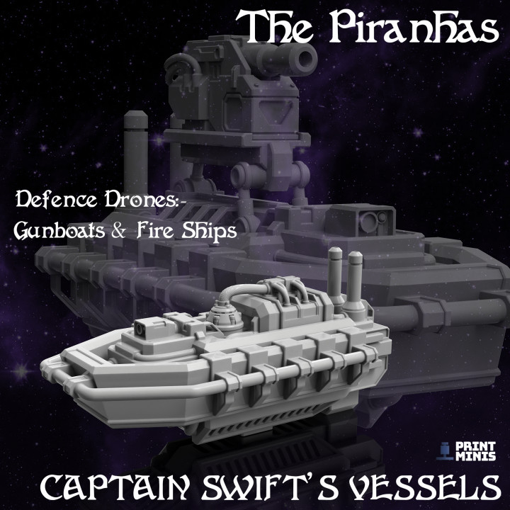 $10.00The Piranhas - Drone Defence Boats - Space Pirates Collection
