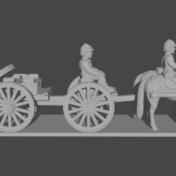 $6.9910 & 15mm American Civil War Artillery Train (with Limber, Caisson, Wagon and Riders)