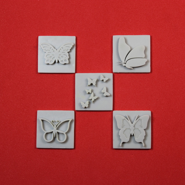 BUTTERFLY EMBOSSERS POLYMER STAMPS FOR CLAY & HOBBIES