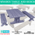 Mediaval wooden table and bench image