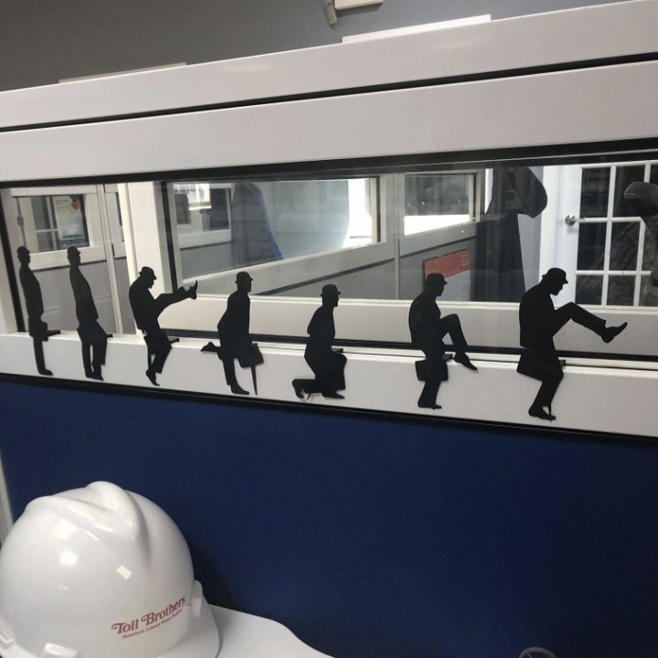 Monty Python, Ministry of Silly Walks, Silhouettes, for Office Cubicle window