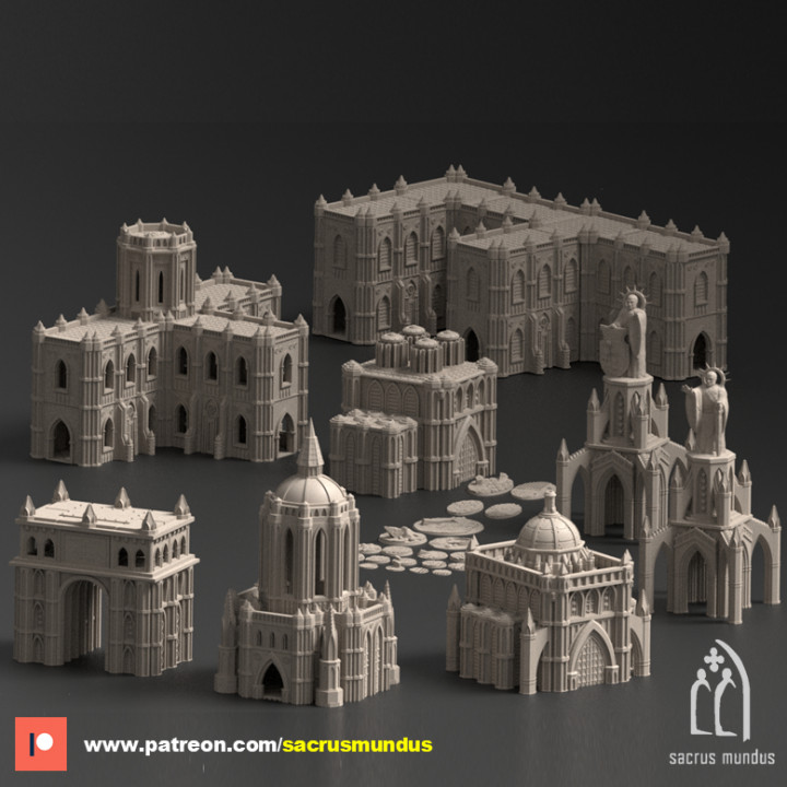$18.95Augusta. The Holy City. 3d Printing Designs Bundle. Statues / Gothic/ Scifi Buildings. Terrain and Scenery for Wargames