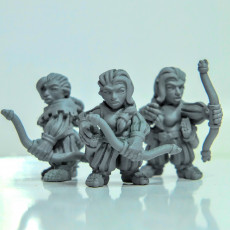 Picture of print of Female Halflings with Bows (pre supported)