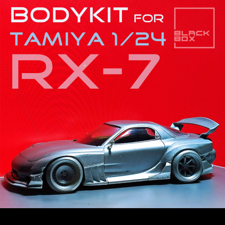 3D Printable RX7 BB01 BODYKIT FOR TAMIYA 1/24 by black-box-MINIATURES STL