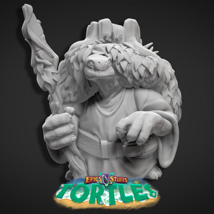 $2.99Tortle Druid Miniature - Pre-Supported