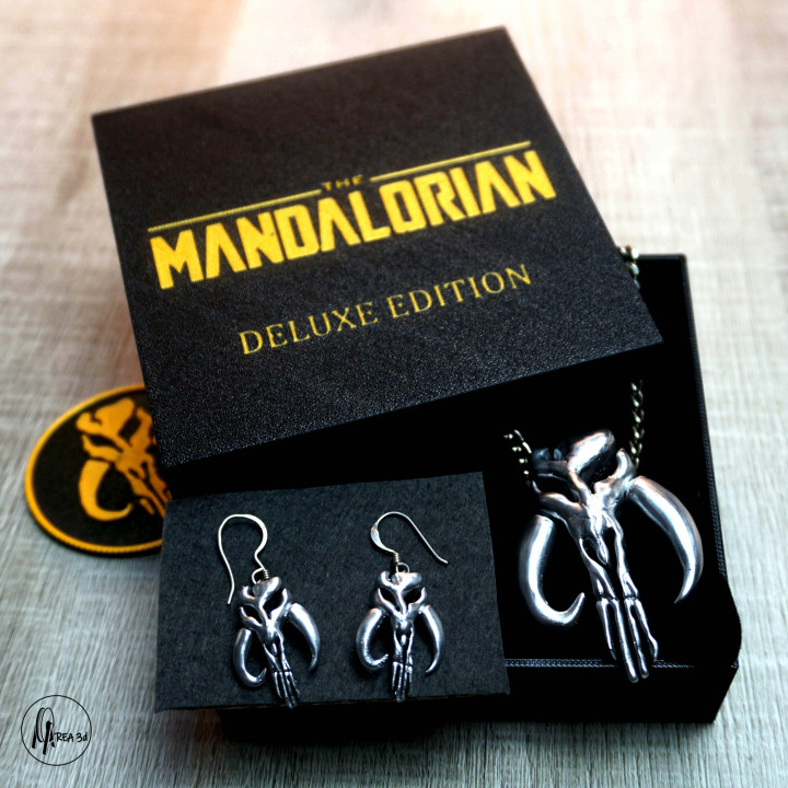 Mandalorian earrings and necklace