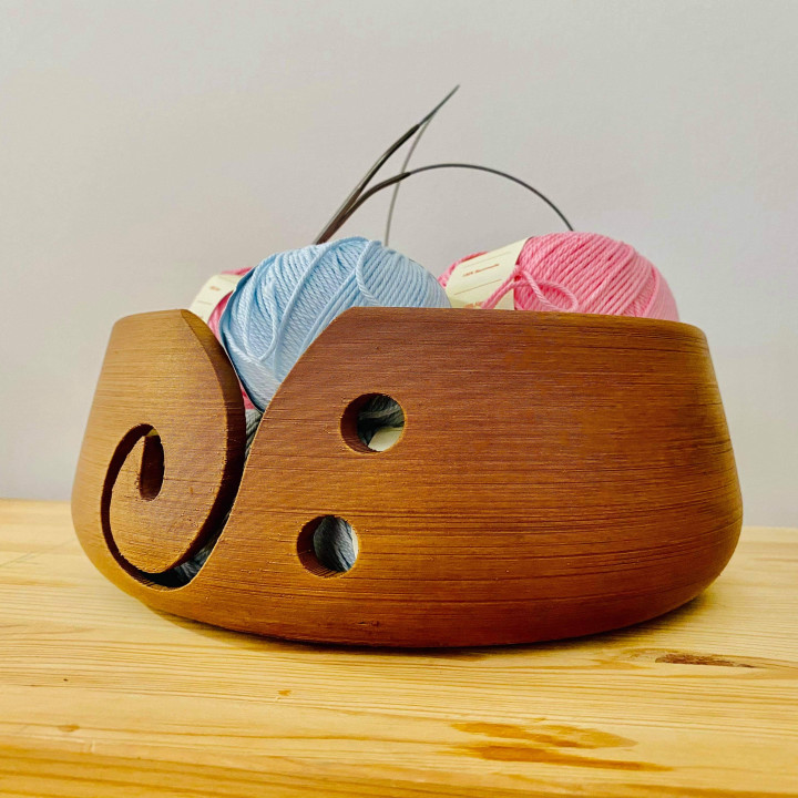 3D Printable Wooden Yarn Bowl Holder Bowls for Knitting Crochet