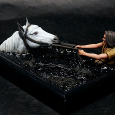 Picture of print of Horse and Boy Sinking Swamp Diorama - Presupported