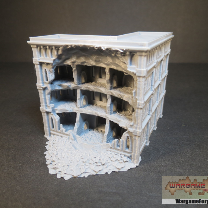 3D Printable Sci-Fi Ruined Building 15 SFR015 by Wargame Forge