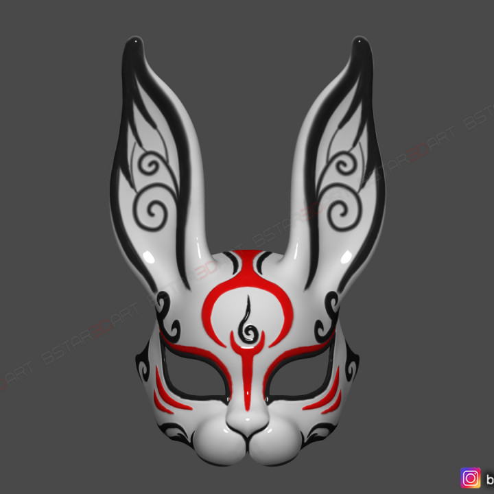 $25.00Japanese Rabbit Mask - Fox Mask - bunny Mask - Demon Kitsune Cosplay