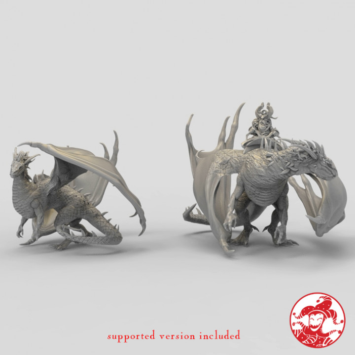 $15.00Noble Dragon Guardian of Magic and Dwarf King Dragon Rider 5-inch base 120+ mm height Gargantuan miniatures bundle