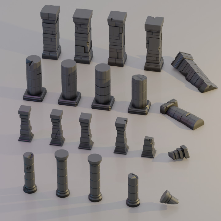 3D Printable Pillars & Columns BUNDLE by Saucermen Studios