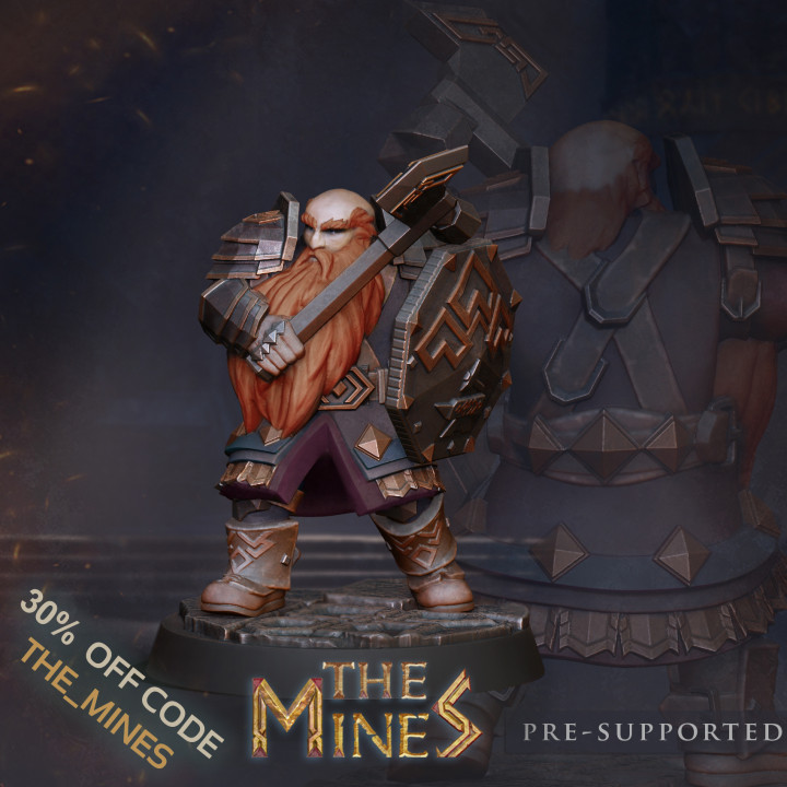 $3.70Dwarf with Hammer Axe tabletop miniature
