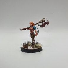 Picture of print of Dragon slayer with large axe