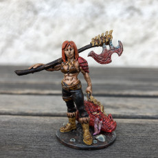 Picture of print of Dragon slayer with large axe