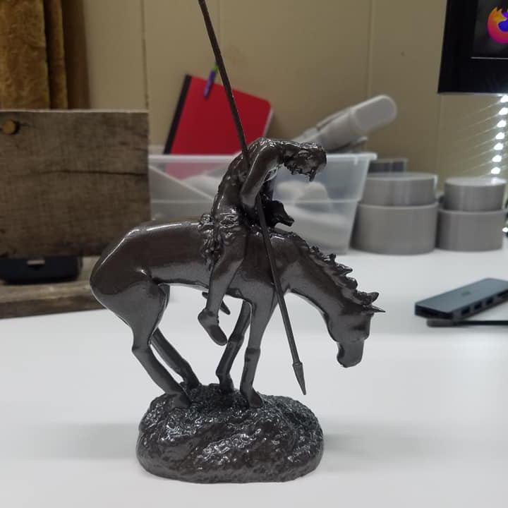 The End Of The Trail Indian Statue CUT For Easier FDM Printing