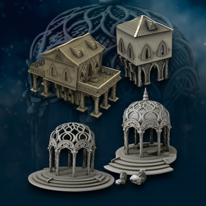 3D Printable Elven Buildings Digital by Davale Games