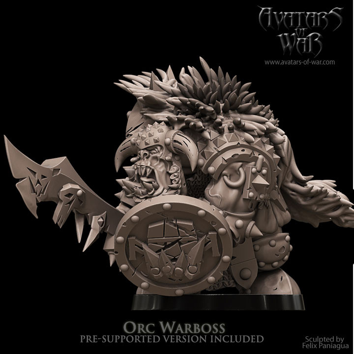 Avatars Of War 3D Printed miniature BigBoss orc 1 