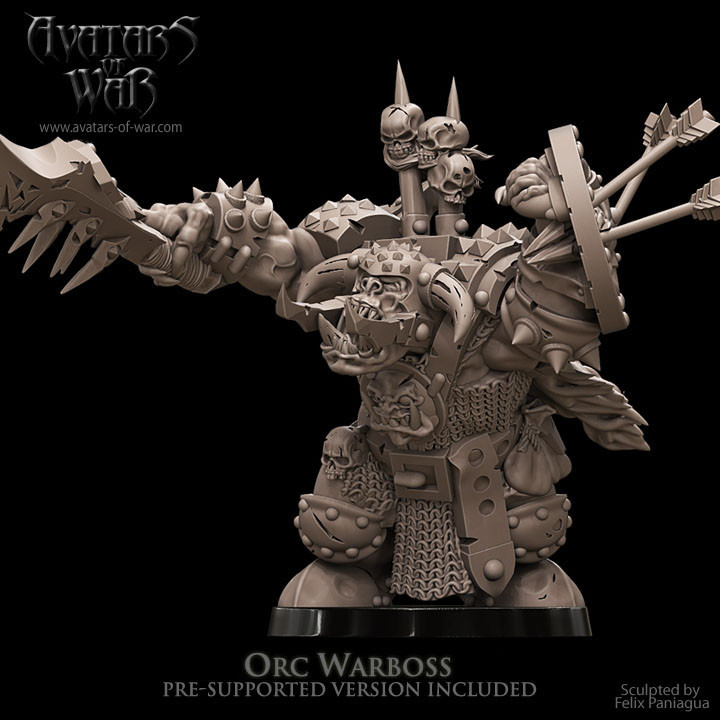 Avatars Of War 3D Printed miniature BigBoss orc 7 