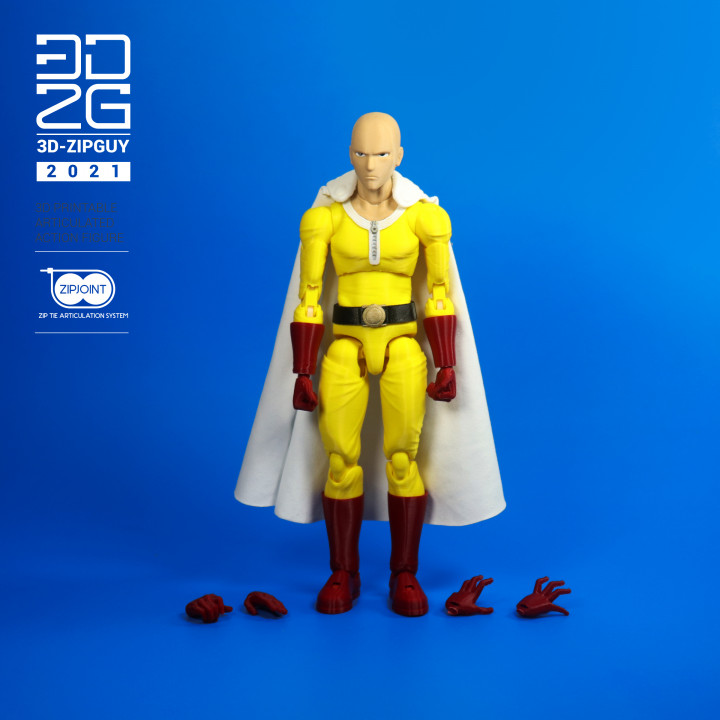3D Printable One Punch Man Action Figure - Head only by vancleefus