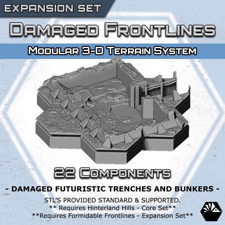 Hexhog Tabletops: Damaged Trenches-FF Expansion⠀⠀⠀⠀⠀⠀⠀⠀⠀⠀⠀⠀'s Cover