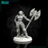 (0022) Female human elf tiefling half orc barbarian with two-handed axe image