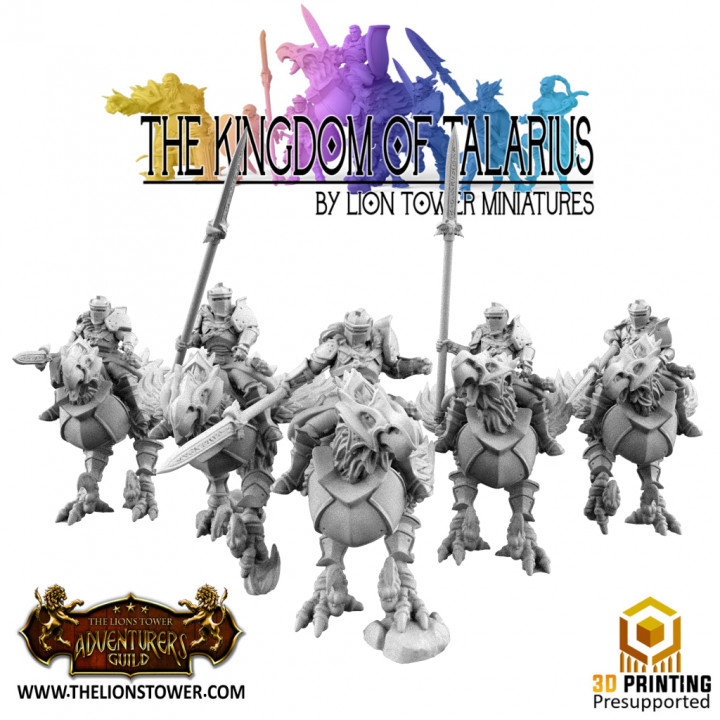 Kingdom of Talarius - Kingsguard Heavy Cavalry (5 knights with separate mounts) - 32mm Presupported's Cover