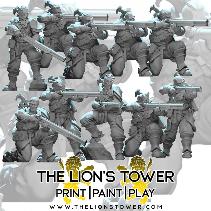 Kingdom of Talarius - Kingsguard Riflemen (Set of 10 x 32mm scale presupported miniatures)'s Cover