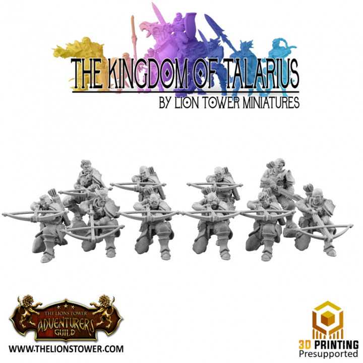 Kingdom of Talarius - Kingsguard Crossbowmen (Unit of 10 minis) - 32mm presupported's Cover