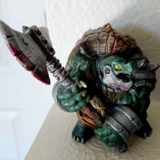 Picture of print of Tortle Barbarian Miniature - Pre-Supported