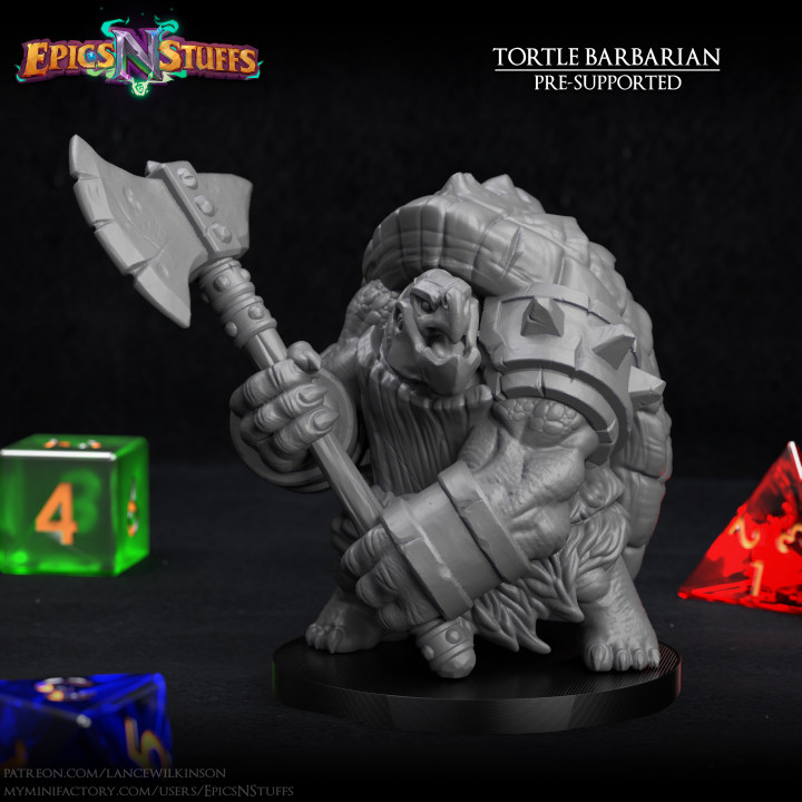 $2.99Tortle Barbarian Miniature - Pre-Supported