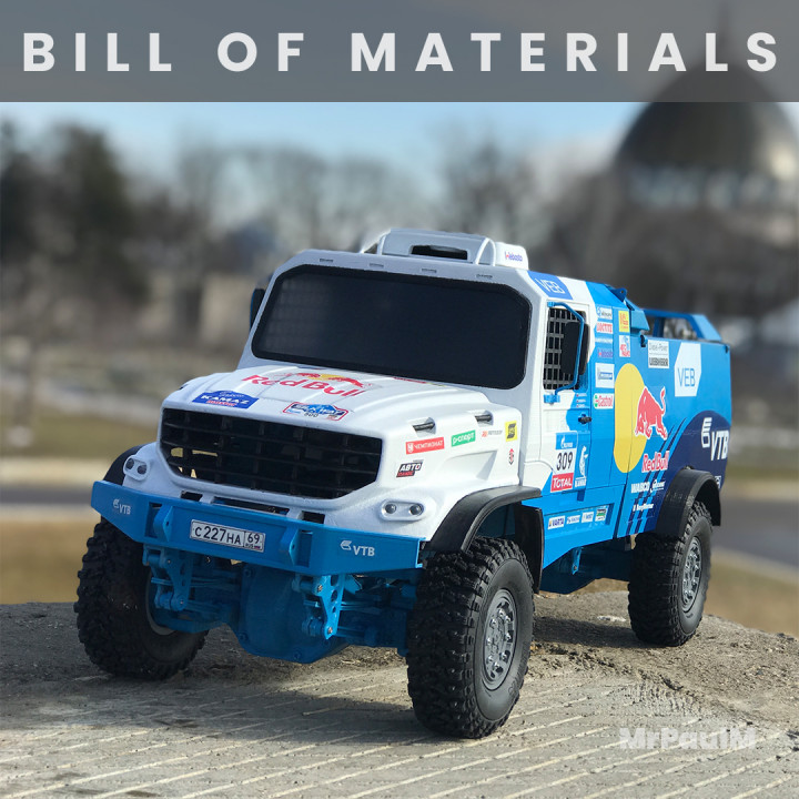 RC truck KamAZ Master 4x4: Bill of materials