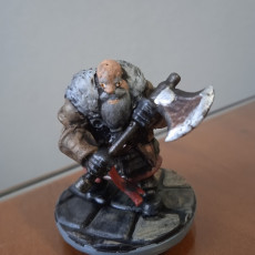 Picture of print of ''Dwarf Warrior" KICKSTARTER FREE Pre-supported Model