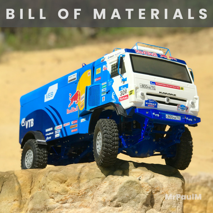 RC truck KamAZ MK.2 4x4: Bill of materials